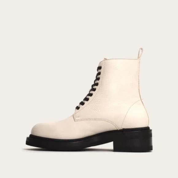NWT Frye Alice Combat Boots in White - Picture 2 of 3